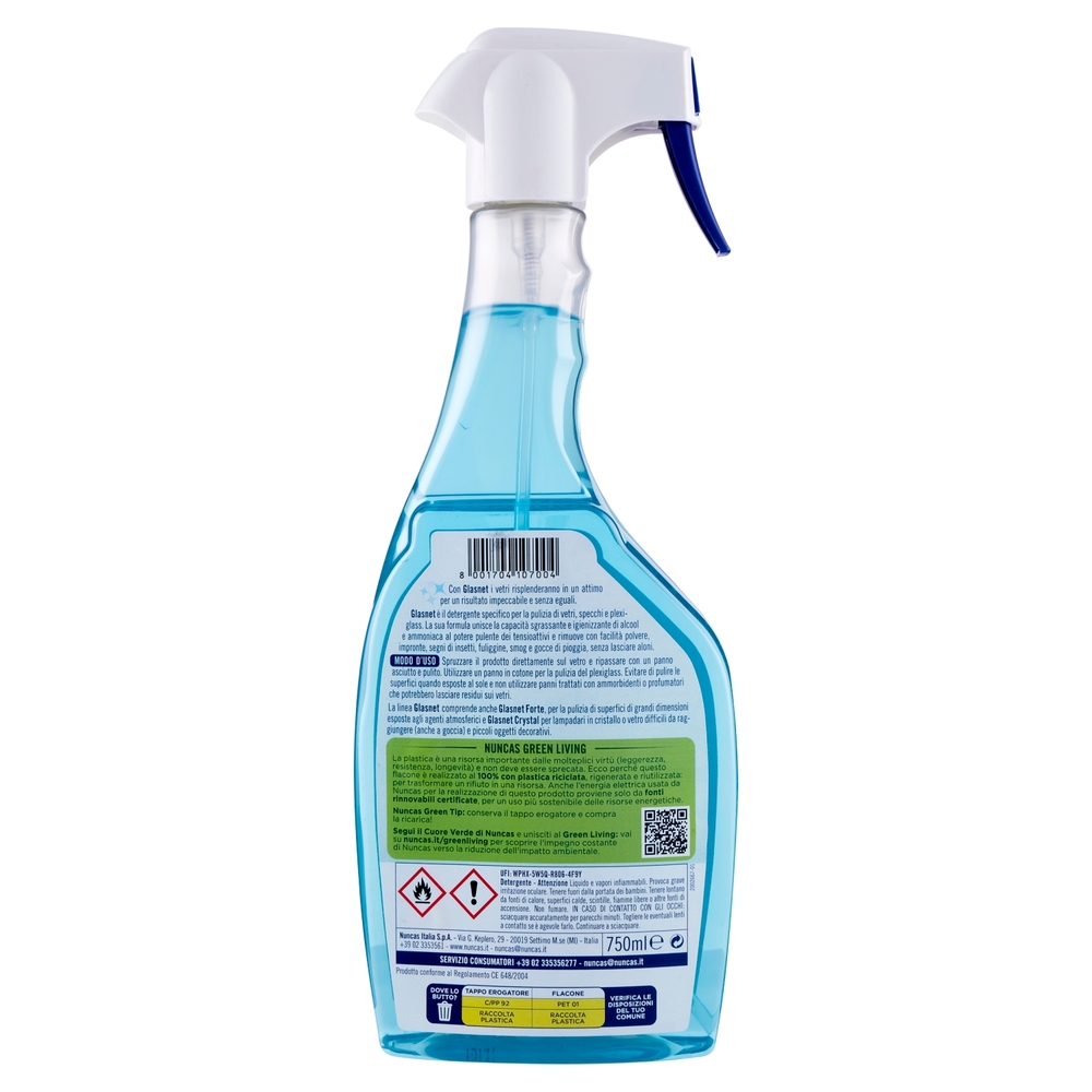 nuncas Glasnet Detergente istantaneo per vetri e specchi 750 ml
